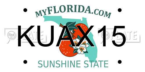 KUAX15 Florida License Plate