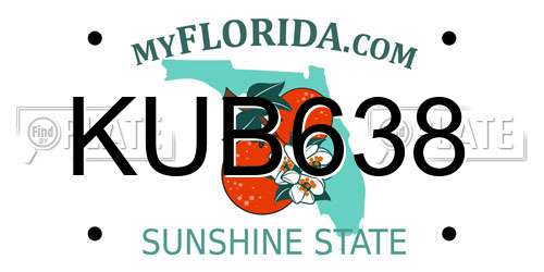 KUB638 Florida License Plate
