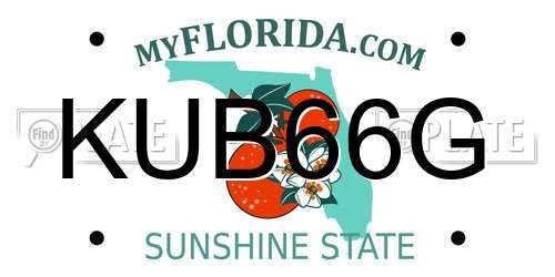 KUB66G Florida License Plate
