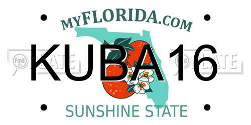 KUBA16 Florida License Plate