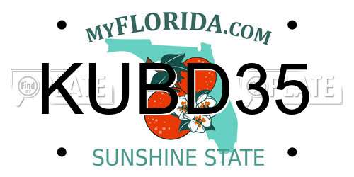 KUBD35 Florida License Plate