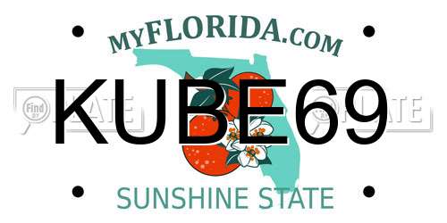 KUBE69 Florida License Plate