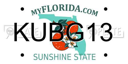 KUBG13 Florida License Plate