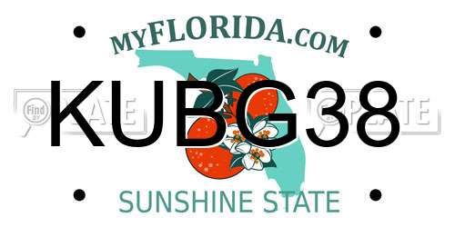 KUBG38 Florida License Plate
