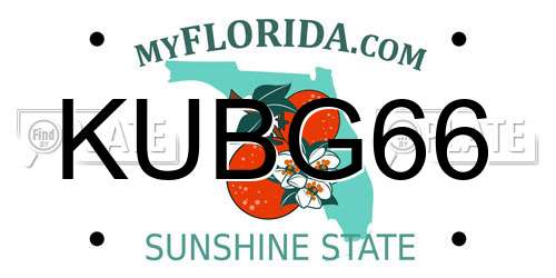 KUBG66 Florida License Plate