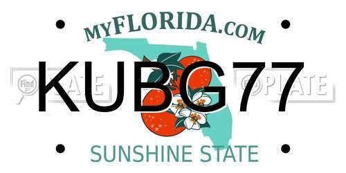 KUBG77 Florida License Plate