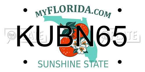 KUBN65 Florida License Plate