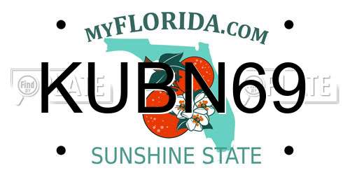 KUBN69 Florida License Plate
