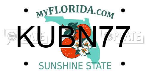KUBN77 Florida License Plate