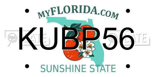 KUBP56 Florida License Plate