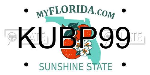 KUBP99 Florida License Plate