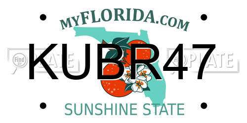KUBR47 Florida License Plate