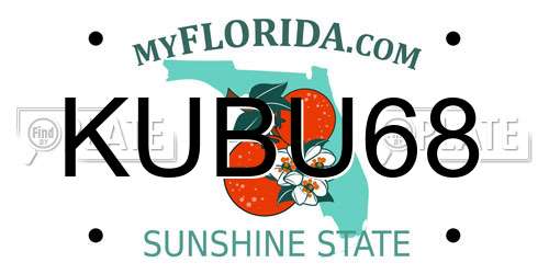 KUBU68 Florida License Plate