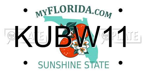 KUBW11 Florida License Plate