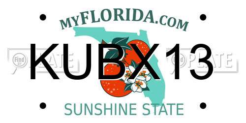KUBX13 Florida License Plate