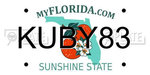 KUBY83 Florida License Plate