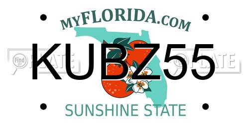 KUBZ55 Florida License Plate