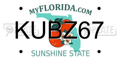 KUBZ67 Florida License Plate