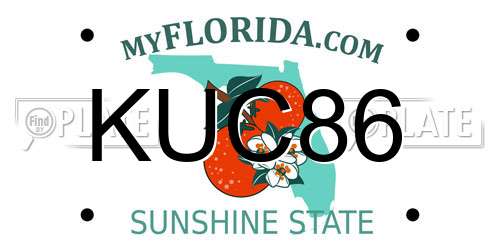 KUC86 Florida License Plate