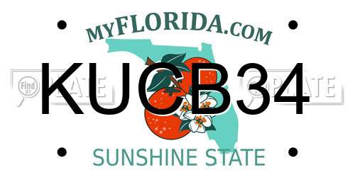 KUCB34 Florida License Plate