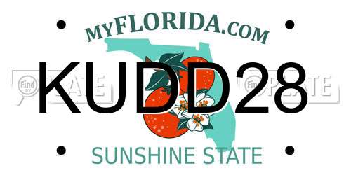 KUDD28 Florida License Plate