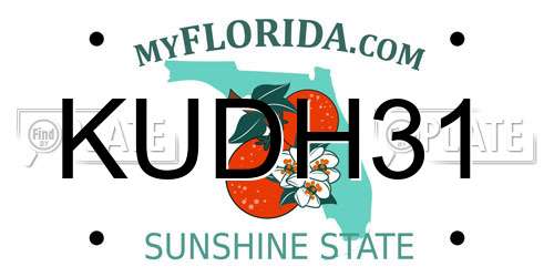 KUDH31 Florida License Plate