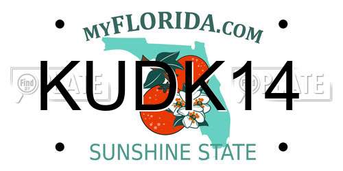 KUDK14 Florida License Plate