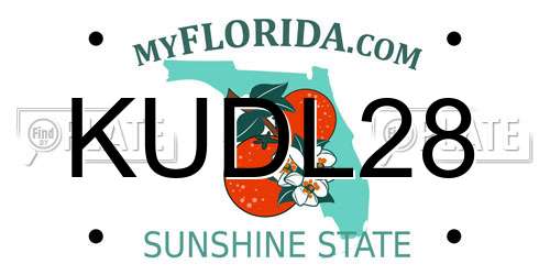 KUDL28 Florida License Plate