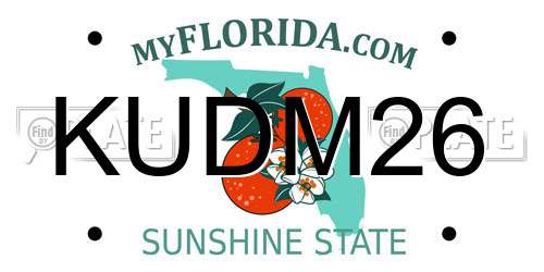 KUDM26 Florida License Plate