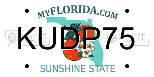 KUDP75 Florida License Plate