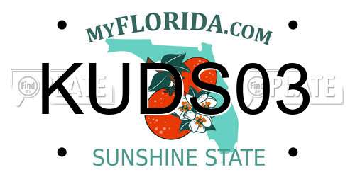 KUDS03 Florida License Plate