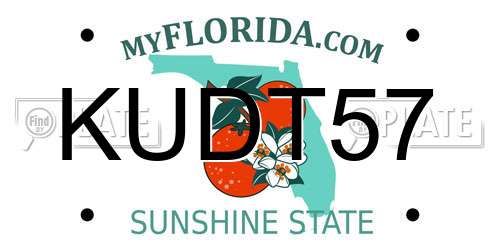 KUDT57 Florida License Plate