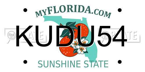 KUDU54 Florida License Plate