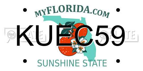 KUEC59 Florida License Plate