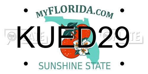 KUED29 Florida License Plate