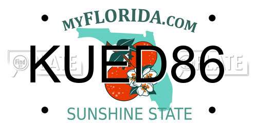 KUED86 Florida License Plate