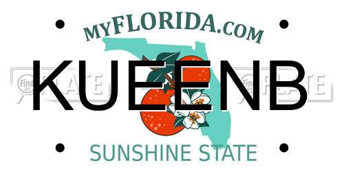 KUEENB Florida License Plate