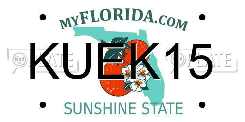 KUEK15 Florida License Plate