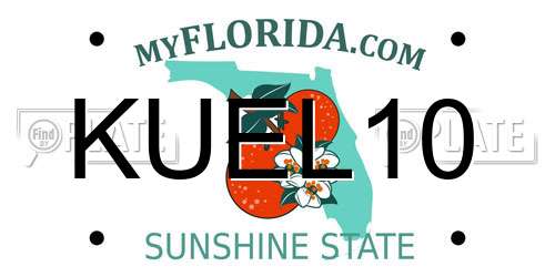 KUEL10 Florida License Plate