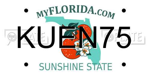 KUEN75 Florida License Plate