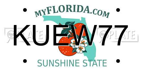 KUEW77 Florida License Plate