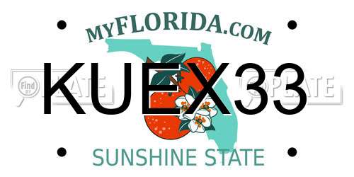 KUEX33 Florida License Plate