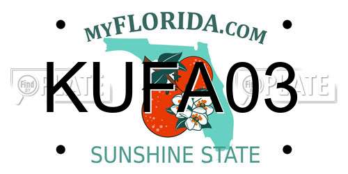 KUFA03 Florida License Plate