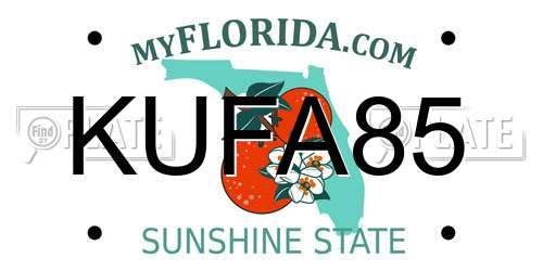 KUFA85 Florida License Plate