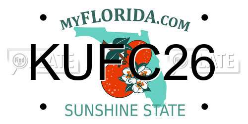 KUFC26 Florida License Plate