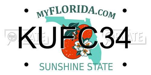 KUFC34 Florida License Plate
