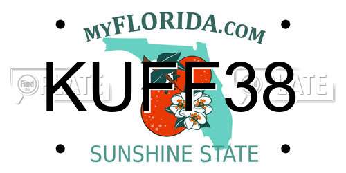KUFF38 Florida License Plate