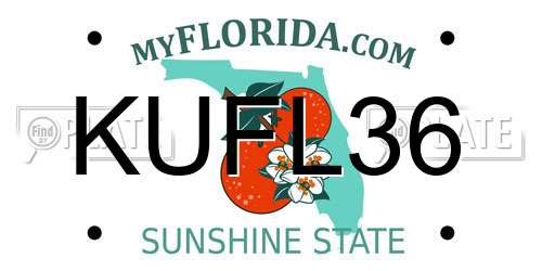 KUFL36 Florida License Plate