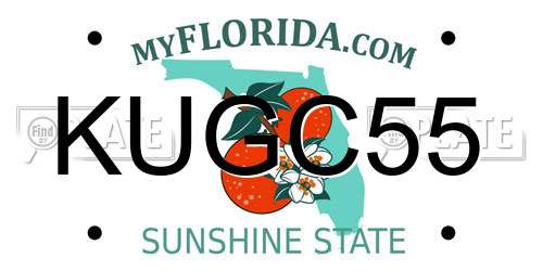 KUGC55 Florida License Plate