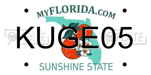 KUGE05 Florida License Plate
